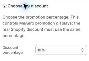 MeAero percentage selector